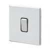 MK Aspect 10AX 1-Gang 2-Way Switch Polished Chrome with Black Inserts -Chrome Switches & Sockets Sales 726FF P