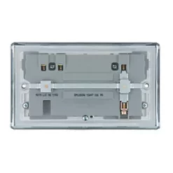 LAP 13A 2-Gang SP Switched Socket + 3.1A 2-Outlet Type A USB Charger Polished Chrome with White Inserts -Chrome Switches & Sockets Sales 7312P A2