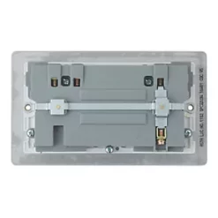 LAP 13A 2-Gang SP Switched Socket + 3.1A 2-Outlet Type A USB Charger Polished Chrome with White Inserts -Chrome Switches & Sockets Sales 7325P A2