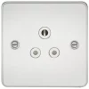 Knightsbridge FP5APCW 5A 1-Gang Unswitched Socket Polished Chrome with White Inserts -Chrome Switches & Sockets Sales 738TY P