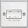 Knightsbridge CL11PC 10AX 1-Gang TP Fan Isolator Switch Polished Chrome -Chrome Switches & Sockets Sales 741TX P
