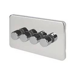 Schneider Electric Lisse Deco 4-Gang 2-Way Dimmer Switch Polished Chrome