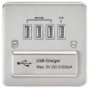 Knightsbridge FPQUADBCG 5.1A 4-Outlet Type A USB Socket Brushed Chrome with Colour-Matched Inserts 1 Knightsbridge FPQUADBCG 5.1A 4-Outlet Type A USB Socket Brushed Chrome with Colour-Matched Inserts -Chrome Switches & Sockets Sales 743TY P