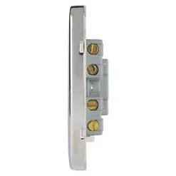 Schneider Electric Lisse Deco 13A Unswitched Fused Spur Polished Chrome with White Inserts -Chrome Switches & Sockets Sales 746FF A2