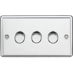 Knightsbridge CL2183PC 3-Gang 2-Way LED Dimmer Switch Polished Chrome