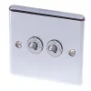 LAP 10AX 2-Gang 2-Way Toggle Switch Polished Chrome -Chrome Switches & Sockets Sales 74866 P