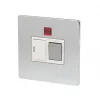 LAP 13A Switched Fused Spur with Neon Brushed Chrome with White Inserts -Chrome Switches & Sockets Sales 74976 P