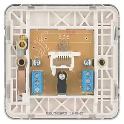 Schneider Electric Lisse Deco Slave Telephone Socket Polished Chrome with White Inserts -Chrome Switches & Sockets Sales 749FF A3