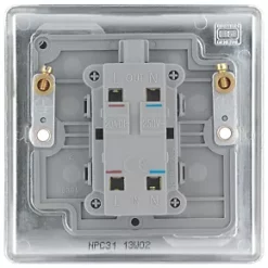 British General Nexus Metal 20A 1-Gang DP Control Switch Polished Chrome with LED -Chrome Switches & Sockets Sales 755FT A4