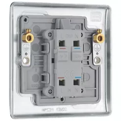 British General Nexus Metal 20A 1-Gang DP Control Switch Polished Chrome with LED -Chrome Switches & Sockets Sales 755FT A5