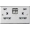 Knightsbridge CL9224BCG 13A 2-Gang SP Switched Socket + 2.4A 2-Outlet Type A USB Charger Brushed Chrome with Colour-Matched Inserts 2 Knightsbridge CL9224BCG 13A 2-Gang SP Switched Socket + 2.4A 2-Outlet Type A USB Charger Brushed Chrome with Colour-Matched Inserts -Chrome Switches & Sockets Sales 756TX P
