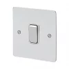 MK Edge 20AX 1-Gang 2-Way Switch Polished Chrome with White Inserts -Chrome Switches & Sockets Sales 758FF P