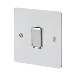 MK Edge 20AX 1-Gang 2-Way Switch Polished Chrome with White Inserts
