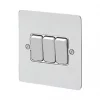 MK Edge 10AX 3-Gang 2-Way Switch Polished Chrome with White Inserts -Chrome Switches & Sockets Sales 761FF P