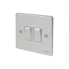 Schneider Electric Ultimate Low Profile 16AX 2-Gang 2-Way Light Switch Polished Chrome with White Inserts -Chrome Switches & Sockets Sales 7622J P
