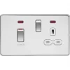 Knightsbridge SFR83MNPCW 45 & 13A 2-Gang DP Cooker Switch & 13A DP Switched Socket Polished Chrome with LED with White Inserts -Chrome Switches & Sockets Sales 766TX P