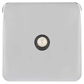 Schneider Electric Lisse Deco Coaxial TV / FM Socket Polished Chrome with Black Inserts 4 Schneider Electric Lisse Deco Coaxial TV / FM Socket Polished Chrome with Black Inserts - Image 2