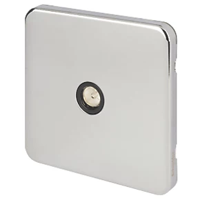 Schneider Electric Lisse Deco Coaxial TV / FM Socket Polished Chrome with Black Inserts 3 Schneider Electric Lisse Deco Coaxial TV / FM Socket Polished Chrome with Black Inserts