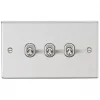 Knightsbridge CSTOG3BC 10AX 3-Gang 2-Way Light Switch Brushed Chrome 1 Knightsbridge CSTOG3BC 10AX 3-Gang 2-Way Light Switch Brushed Chrome -Chrome Switches & Sockets Sales 778TY P