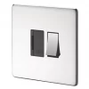 Crabtree Platinum 13A Switched Fused Spur Polished Chrome with Black Inserts -Chrome Switches & Sockets Sales 77926 P