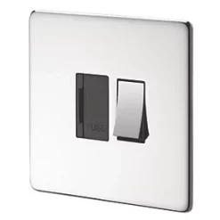 Crabtree Platinum 13A Switched Fused Spur Polished Chrome with Black Inserts