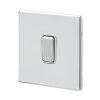 MK Aspect 10AX 1-Gang 2-Way Switch Polished Chrome with White Inserts -Chrome Switches & Sockets Sales 780FF P