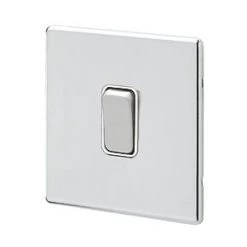 MK Aspect 10AX 1-Gang 2-Way Switch Polished Chrome with White Inserts