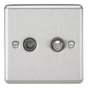 Knightsbridge CL014BC Isolated Coaxial TV & F-Type Satellite Socket Brushed Chrome 3 Knightsbridge CL014BC Isolated Coaxial TV & F-Type Satellite Socket Brushed Chrome