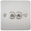 Knightsbridge FP2TOGBC 10AX 2-Gang 2-Way Light Switch Brushed Chrome 2 Knightsbridge FP2TOGBC 10AX 2-Gang 2-Way Light Switch Brushed Chrome -Chrome Switches & Sockets Sales 782TY P
