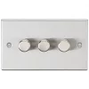 Knightsbridge CS2183BC 3-Gang 2-Way LED Dimmer Switch Brushed Chrome -Chrome Switches & Sockets Sales 783TY P