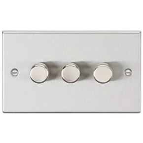Knightsbridge CS2183BC 3-Gang 2-Way LED Dimmer Switch Brushed Chrome 3 Knightsbridge CS2183BC 3-Gang 2-Way LED Dimmer Switch Brushed Chrome