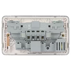 Schneider Electric Lisse Deco 13A 2-Gang SP Switched Socket + 2.1A 2-Outlet Type A USB Charger Polished Chrome with White Inserts -Chrome Switches & Sockets Sales 784FF A3