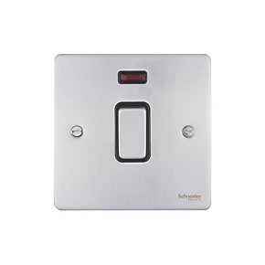 Schneider Electric Ultimate Low Profile 20AX 1-Gang DP Control Switch Brushed Chrome with Neon with Black Inserts 4 Schneider Electric Ultimate Low Profile 20AX 1-Gang DP Control Switch Brushed Chrome with Neon with Black Inserts - Image 2