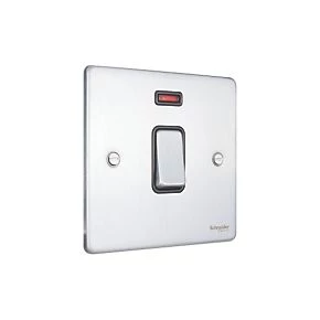 Schneider Electric Ultimate Low Profile 20AX 1-Gang DP Control Switch Brushed Chrome with Neon with Black Inserts 5 Schneider Electric Ultimate Low Profile 20AX 1-Gang DP Control Switch Brushed Chrome with Neon with Black Inserts - Image 3