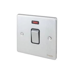Schneider Electric Ultimate Low Profile 20AX 1-Gang DP Control Switch Brushed Chrome with Neon with Black Inserts 3 Schneider Electric Ultimate Low Profile 20AX 1-Gang DP Control Switch Brushed Chrome with Neon with Black Inserts