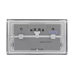 LAP 13A 2-Gang Unswitched Socket + 4.2A 4-Outlet Type A USB Charger Polished Chrome with White Inserts -Chrome Switches & Sockets Sales 7906T A2