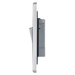 Schneider Electric Ultimate Low Profile 16AX 1-Gang 2-Way Light Switch Brushed Chrome with Black Inserts -Chrome Switches & Sockets Sales 7946J A2