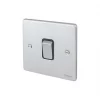 Schneider Electric Ultimate Low Profile 16AX 1-Gang 2-Way Light Switch Brushed Chrome with Black Inserts -Chrome Switches & Sockets Sales 7946J P