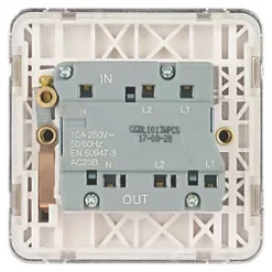 Schneider Electric Lisse Deco 10A 1-Gang 3-Pole Fan Isolator Switch Polished Chrome with White Inserts -Chrome Switches & Sockets Sales 797FF A3