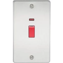 Knightsbridge FP8332NPC 45A 2-Gang DP Control Switch Polished Chrome with LED