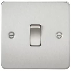 Knightsbridge FP2000BC 10AX 1-Gang 2-Way Light Switch Brushed Chrome