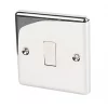 LAP 10AX 1-Gang 2-Way Light Switch Polished Chrome with White Inserts