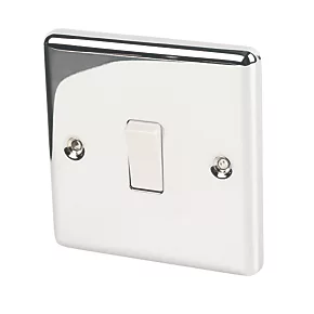 LAP 10AX 1-Gang 2-Way Light Switch Polished Chrome with White Inserts 3 LAP 10AX 1-Gang 2-Way Light Switch Polished Chrome with White Inserts