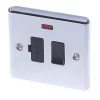 LAP 13A Switched Fused Spur with LED Polished Chrome with Black Inserts -Chrome Switches & Sockets Sales 80807 P