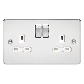 Knightsbridge FPR9000PCW 13A 2-Gang DP Switched Double Socket Polished Chrome with White Inserts 3 Knightsbridge FPR9000PCW 13A 2-Gang DP Switched Double Socket Polished Chrome with White Inserts