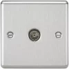 Knightsbridge CL010BC Coaxial TV Socket Brushed Chrome 2 Knightsbridge CL010BC Coaxial TV Socket Brushed Chrome -Chrome Switches & Sockets Sales 809TY P