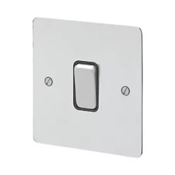 MK Edge 20AX 1-Gang 2-Way Switch Polished Chrome with Black Inserts