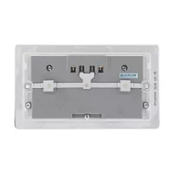 LAP 13A 2-Gang Unswitched Socket + 4.2A 4-Outlet Type A USB Charger Polished Chrome with White Inserts -Chrome Switches & Sockets Sales 8167T A3