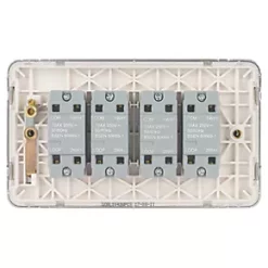 Schneider Electric Lisse Deco 10AX 4-Gang 2-Way Light Switch Polished Chrome with White Inserts -Chrome Switches & Sockets Sales 818FF A3