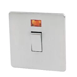 Crabtree Platinum 20A 1-Gang DP Control Switch Satin Chrome with Neon